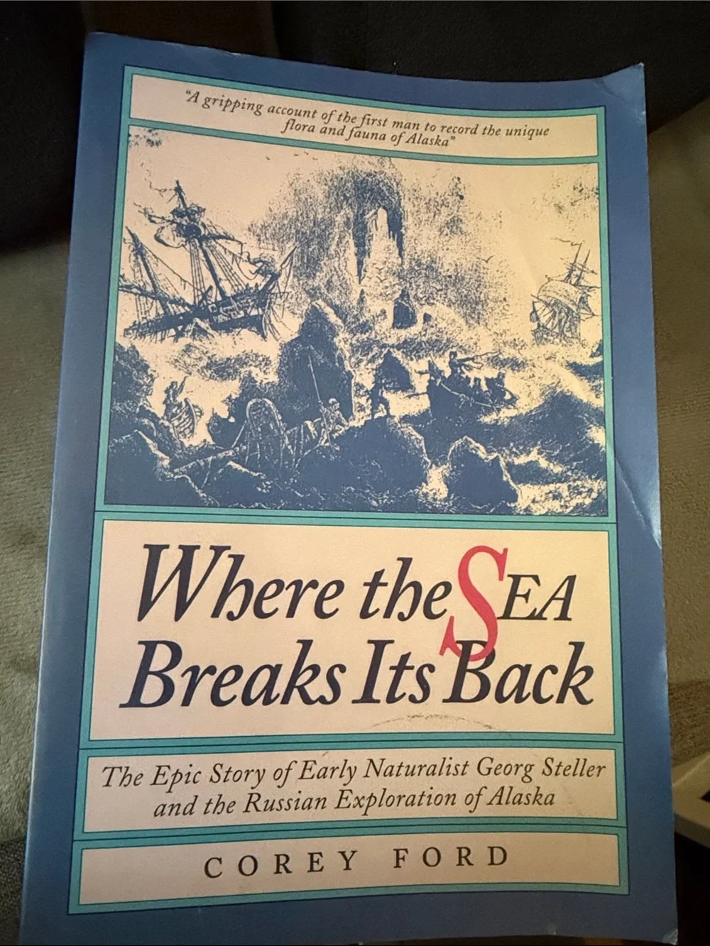 Where the Sea Breaks Its Back by Corey Ford - Blue Cover Wall Art Print